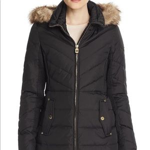 Michael Kors Faux Fur-Trim Down Coat